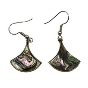 Vintage Mexico Abalone Shell Dangle Earrings